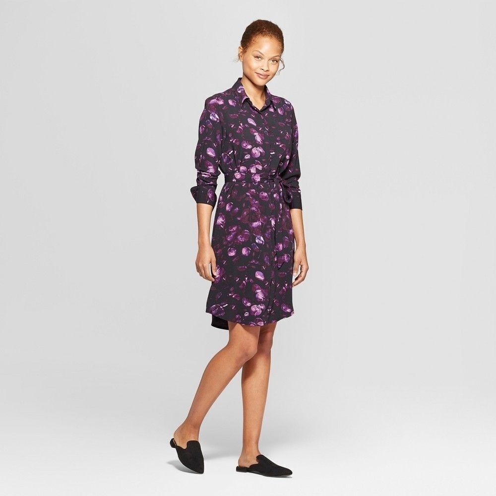 Petal collared shirt dress‎